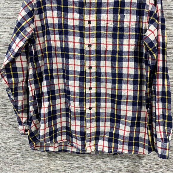 🌲 Vintage  90's L.L.Bean Men’s Flannel Shirt – Large Regular – 100% Cotton - Picture 2 of 6